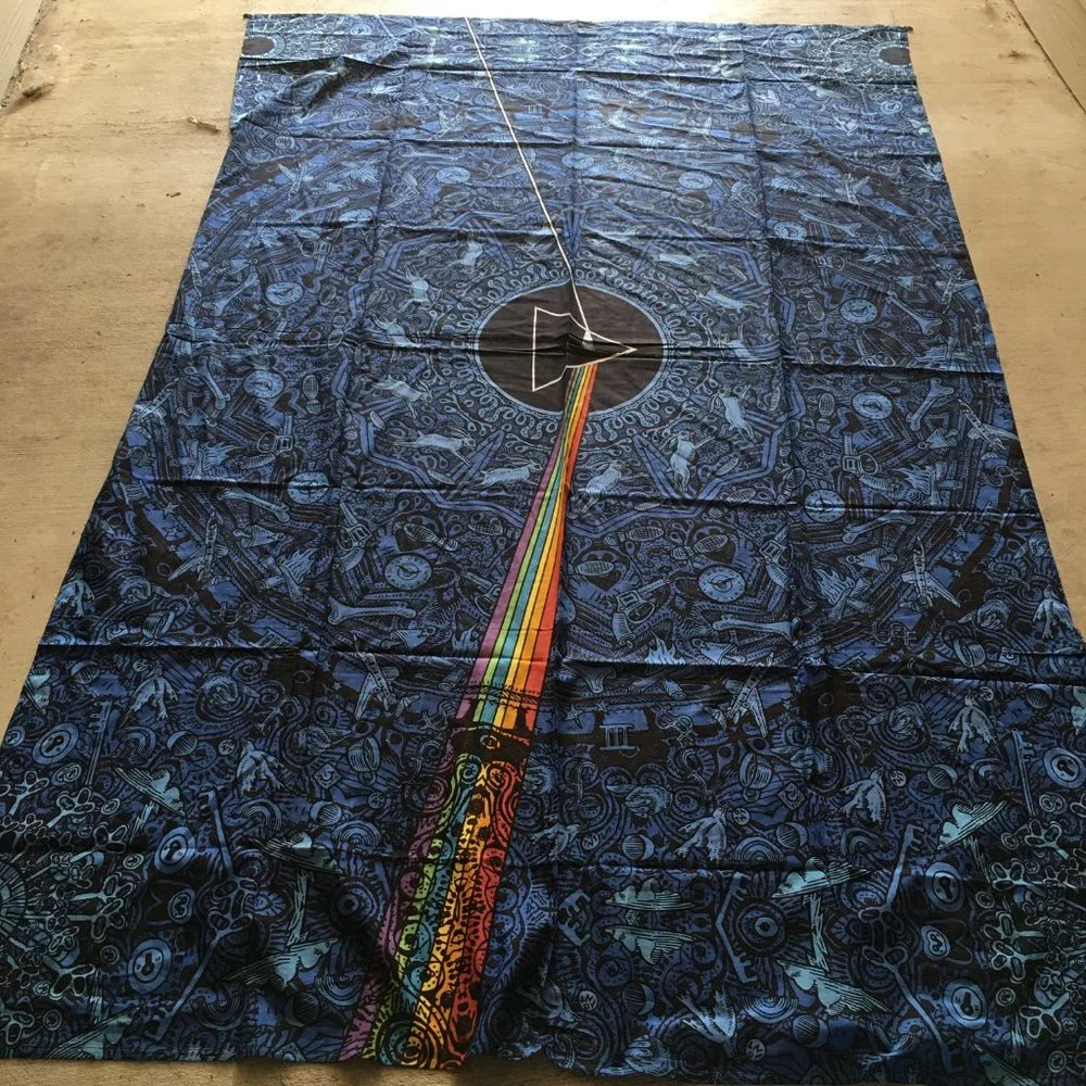Y2K 60x80 Tapestry  PINK FLOYD 3D Prism Dark Side   New Old Stock